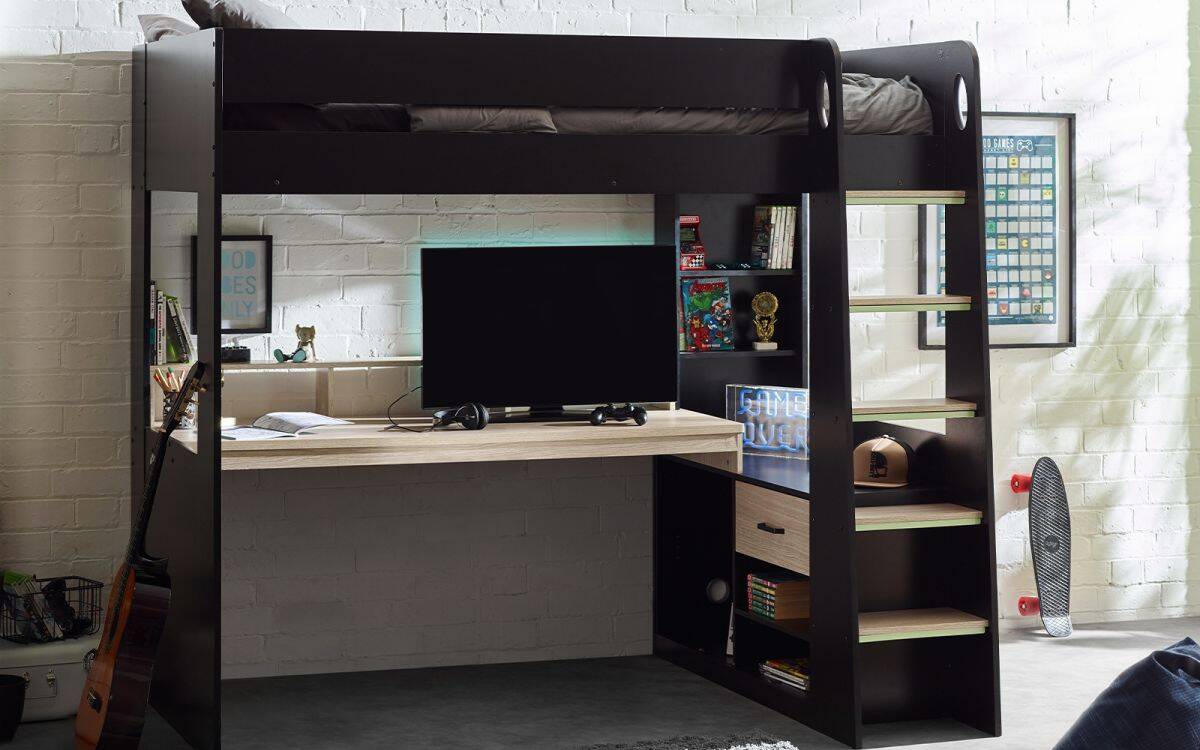 Blake Gaming Highsleeper - Black & Pale Wood - Image 3