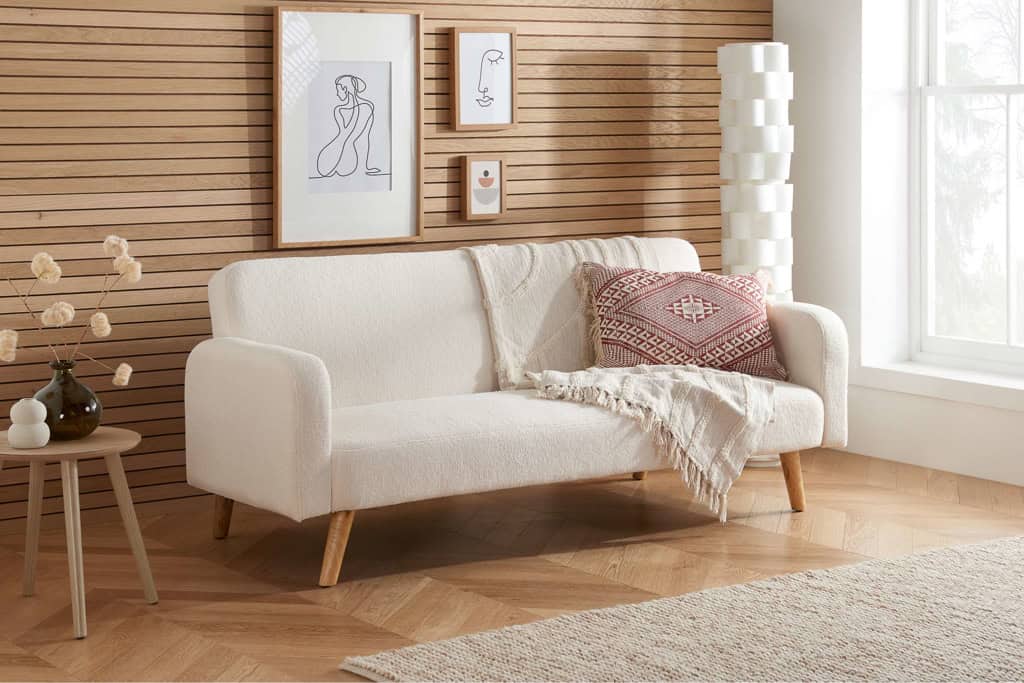 Micah Sofa Bed - Boucle White | Buy Online | Beds.ie