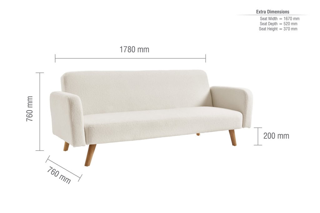 Micah Sofa Bed - Boucle White - Image 7