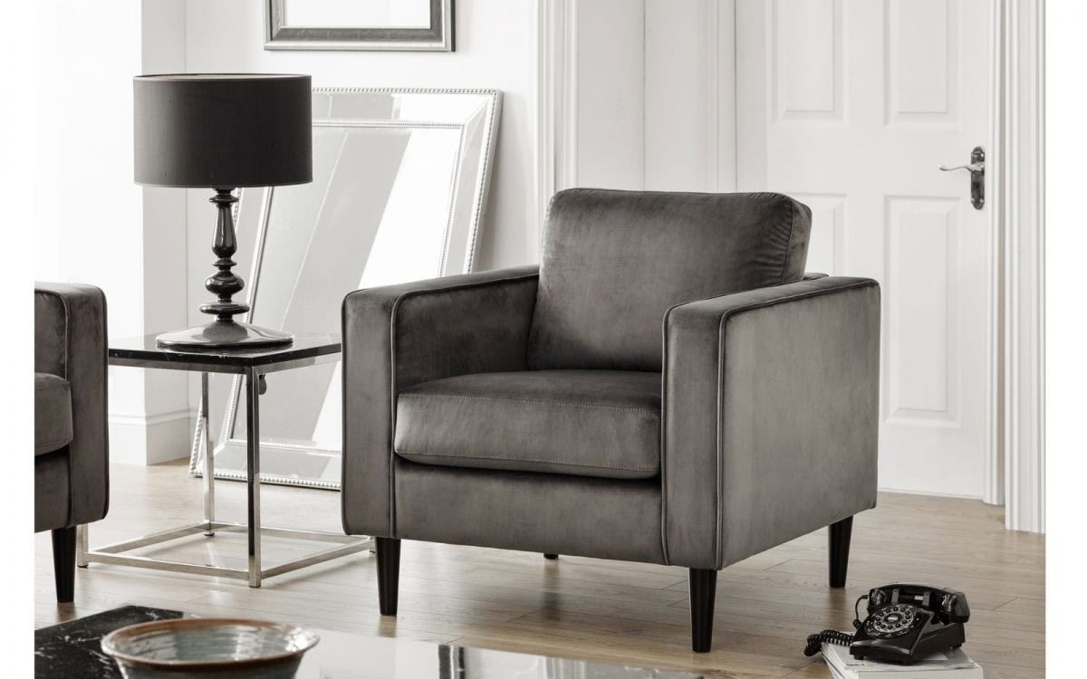 Sadie Armchair - Grey Velvet | Buy Online | Beds.ie