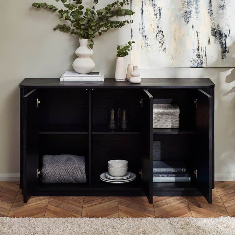 Louanne Fluted Sideboard - Black - Image 2