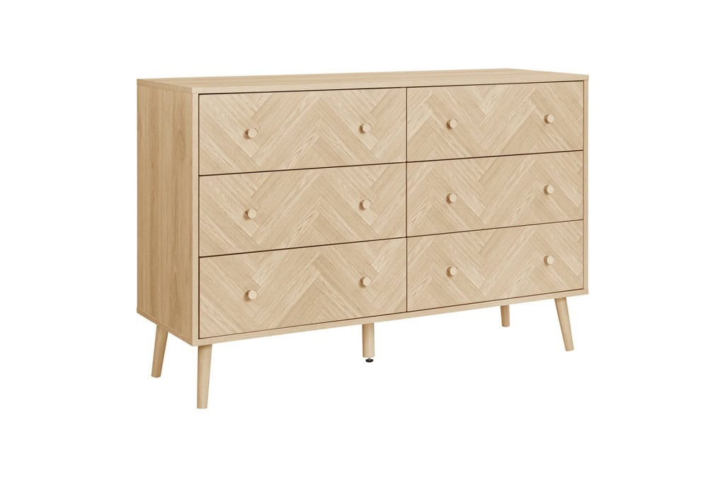 Herringford 6 Drawer Chest - Oak | Buy Online | Beds.ie