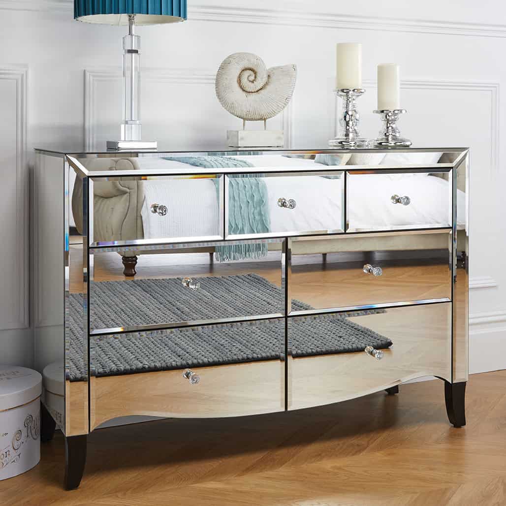 Palermo Mirrored 3 Over 4 Drawer Chest | Buy Online | Beds.ie