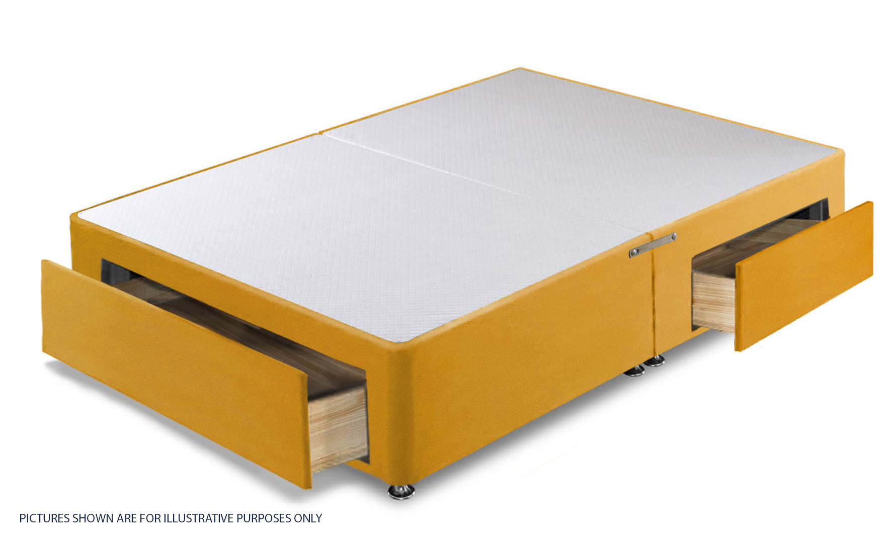 Apollo 5ft Velvet Gold Jumbo Drawer Divan Base - Image 2