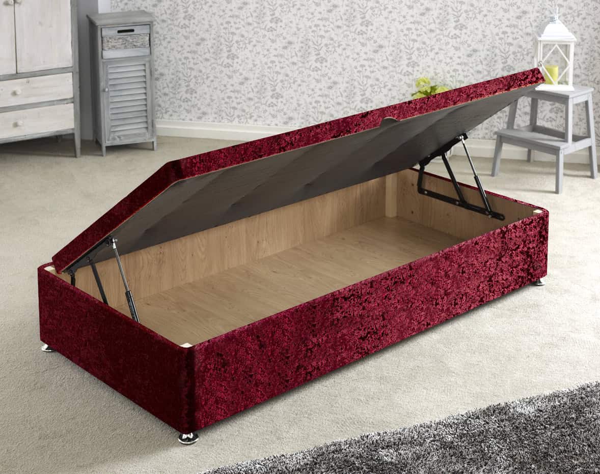Apollo 3ft Glitz Red Side Ottoman Base | Buy Online | Beds.ie