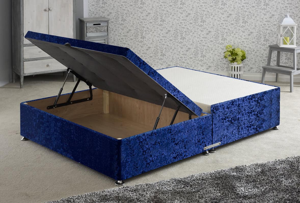 Apollo 4ft Glitz Navy Jumbo Ottoman Base | Buy Online | Beds.ie