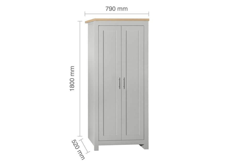 Highgate 2 Door Wardrobe - Grey & Oak - Image 7