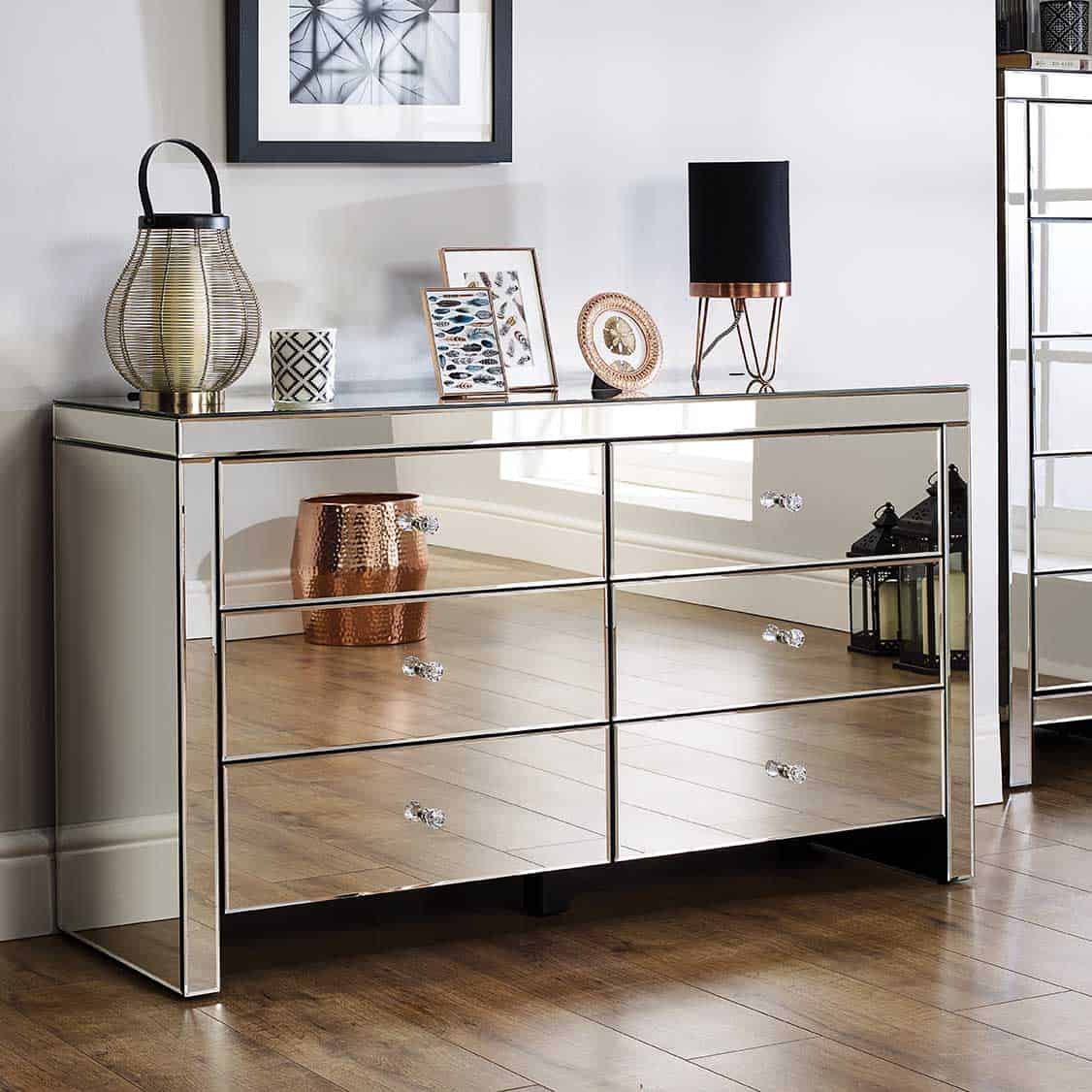 Seville Mirrored 6 Drawer Chest | Buy Online | Beds.ie