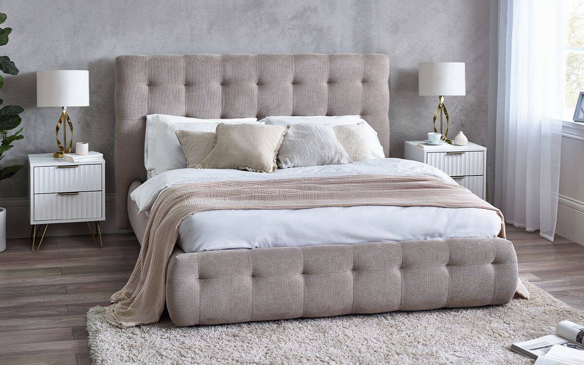 Orla 4ft6 Bedframe - Light Taupe | Buy Online | Beds.ie