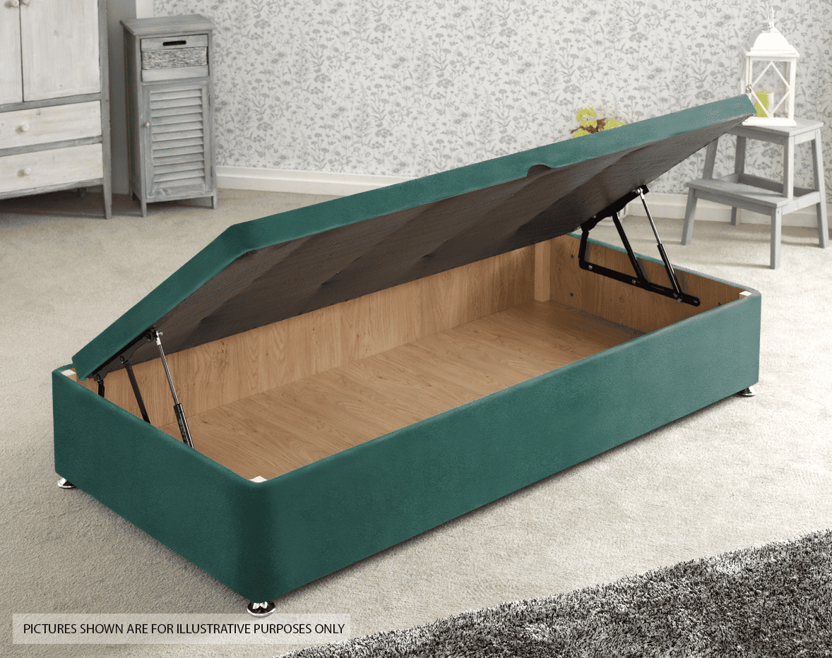 Apollo 3ft Velvet Turquoise Side Ottoman Base | Buy Online | Beds.ie