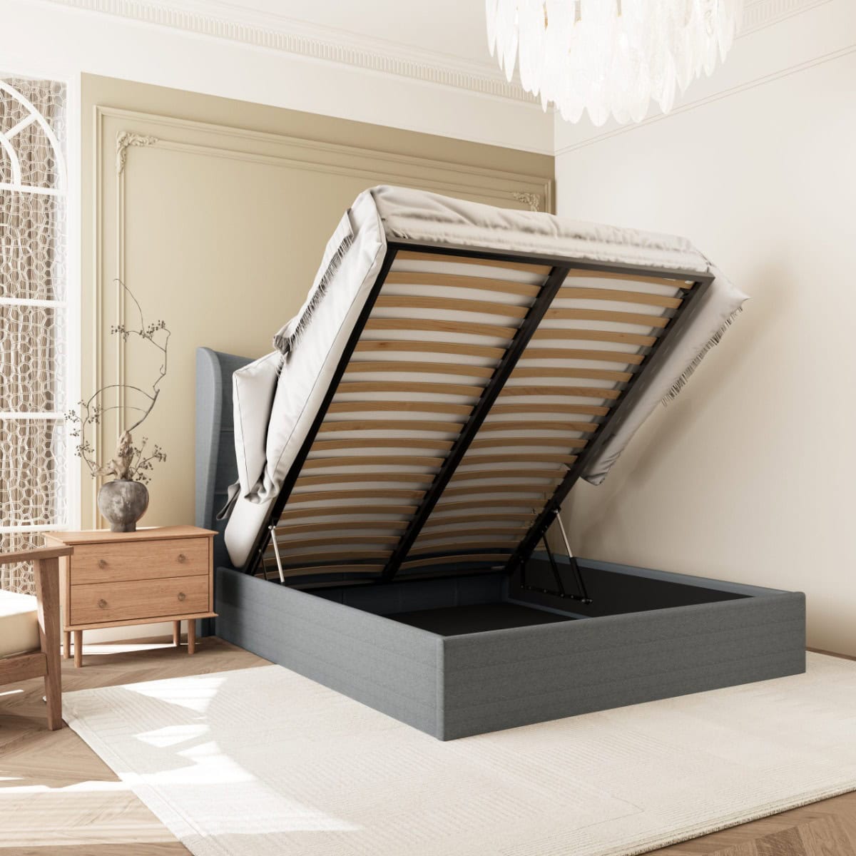 Verona 5ft Ottoman Bedframe - Grey | Buy Online | Beds.ie