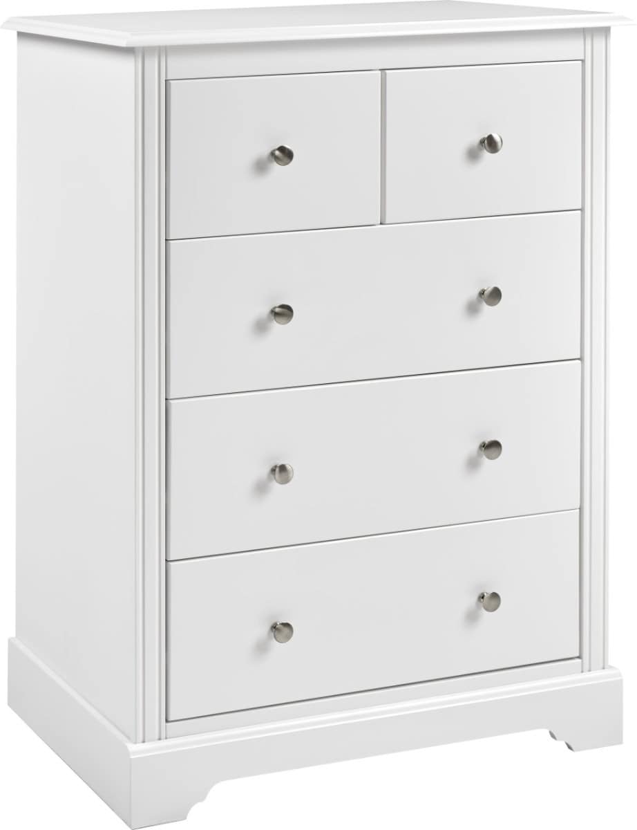 Stratford 3+2 Drawer Bedside - White | Buy Online | Beds.ie