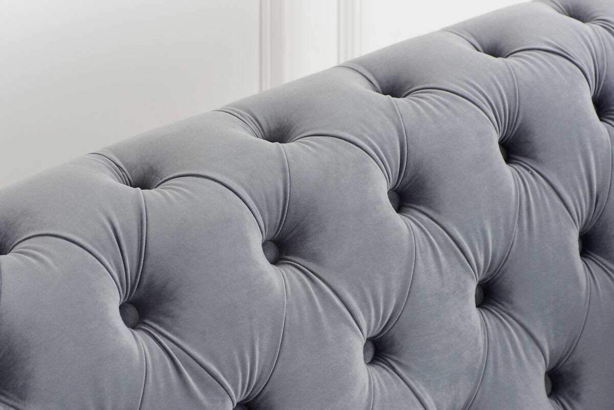 Chester Fabric 2 Seater Sofa - Grey - Image 5