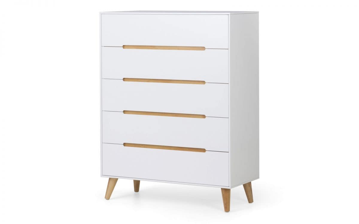 Trent 5 Drawer Chest - White | Buy Online | Beds.ie