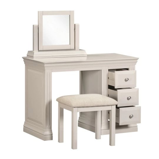 Monaco Dressing Table, Stool & Mirror - Off White - Image 2