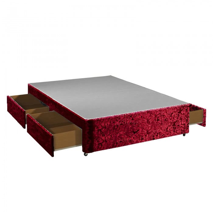 Apollo 4ft Glitz Red 4 Drawer Divan Base | Buy Online | Beds.ie