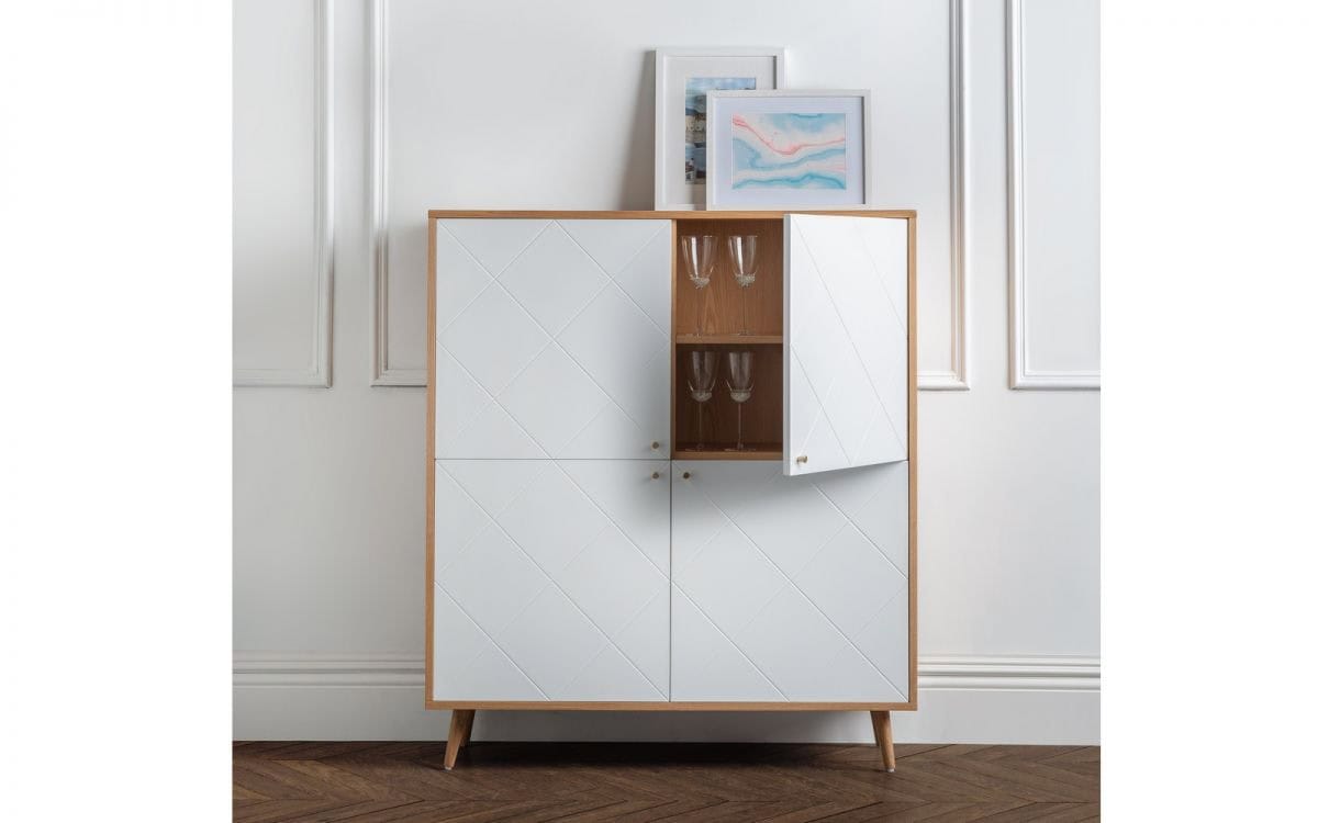 Ritz 4 Door Cabinet - Oak & White | Buy Online | Beds.ie