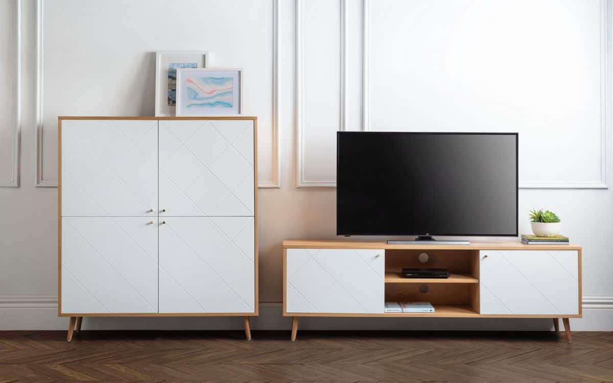 Ritz 4 Door Cabinet - Oak & White - Image 7