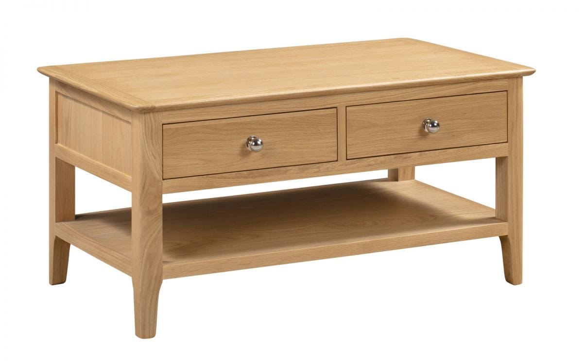 Alderbury Coffee Table With 2 Drawers - Oak | Buy Online | Beds.ie