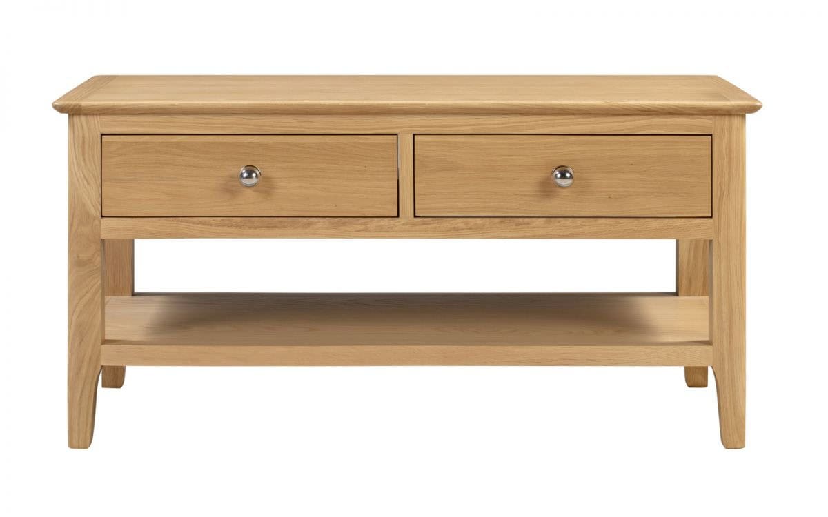 Alderbury Coffee Table With 2 Drawers - Oak - Image 2