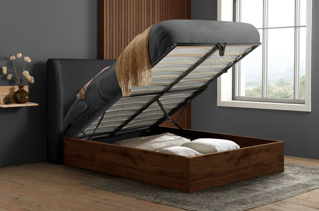 Halfden 5ft Ottoman Bedframe - Grey - Image 2