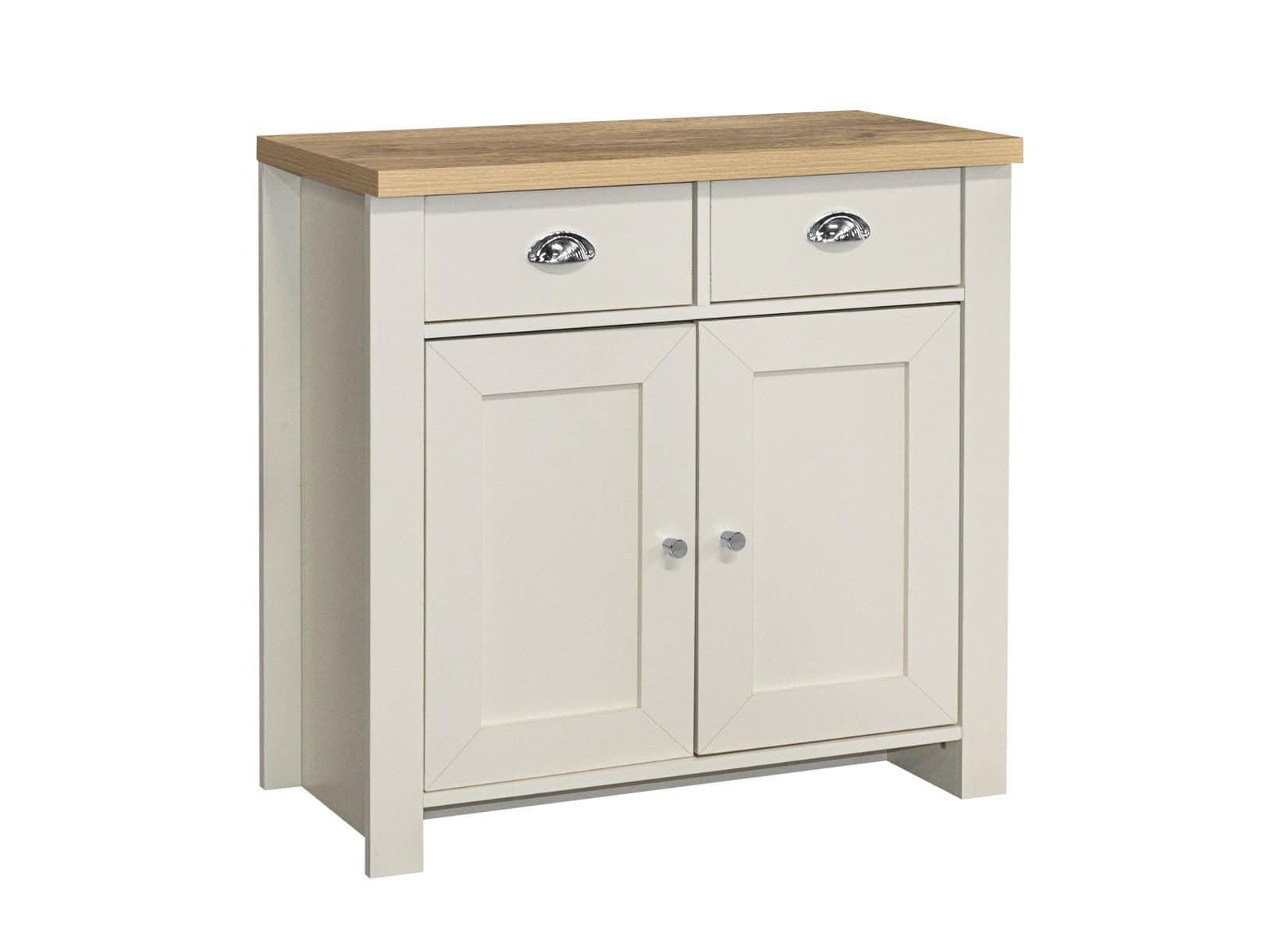 Highgate 2 Door 2 Drawer Sideboard - Cream & Oak - Image 5