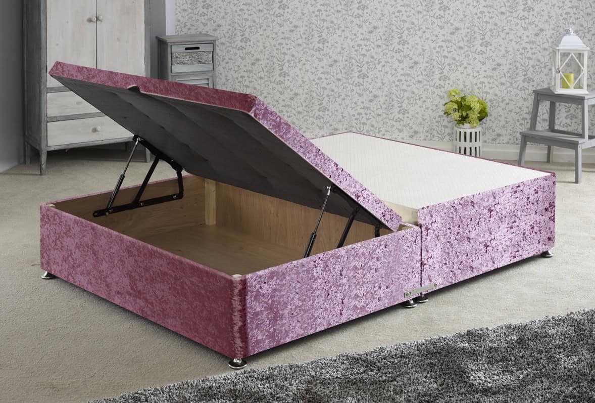 Apollo 4ft Glitz Pink Jumbo Ottoman Base | Buy Online | Beds.ie