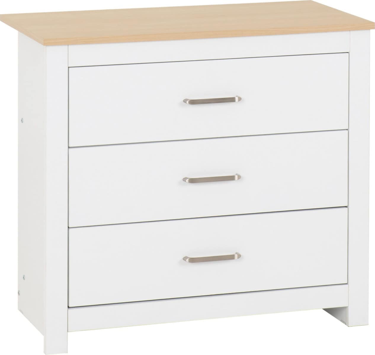 Portland 3 Drawer Chest - White & Oak - Image 2