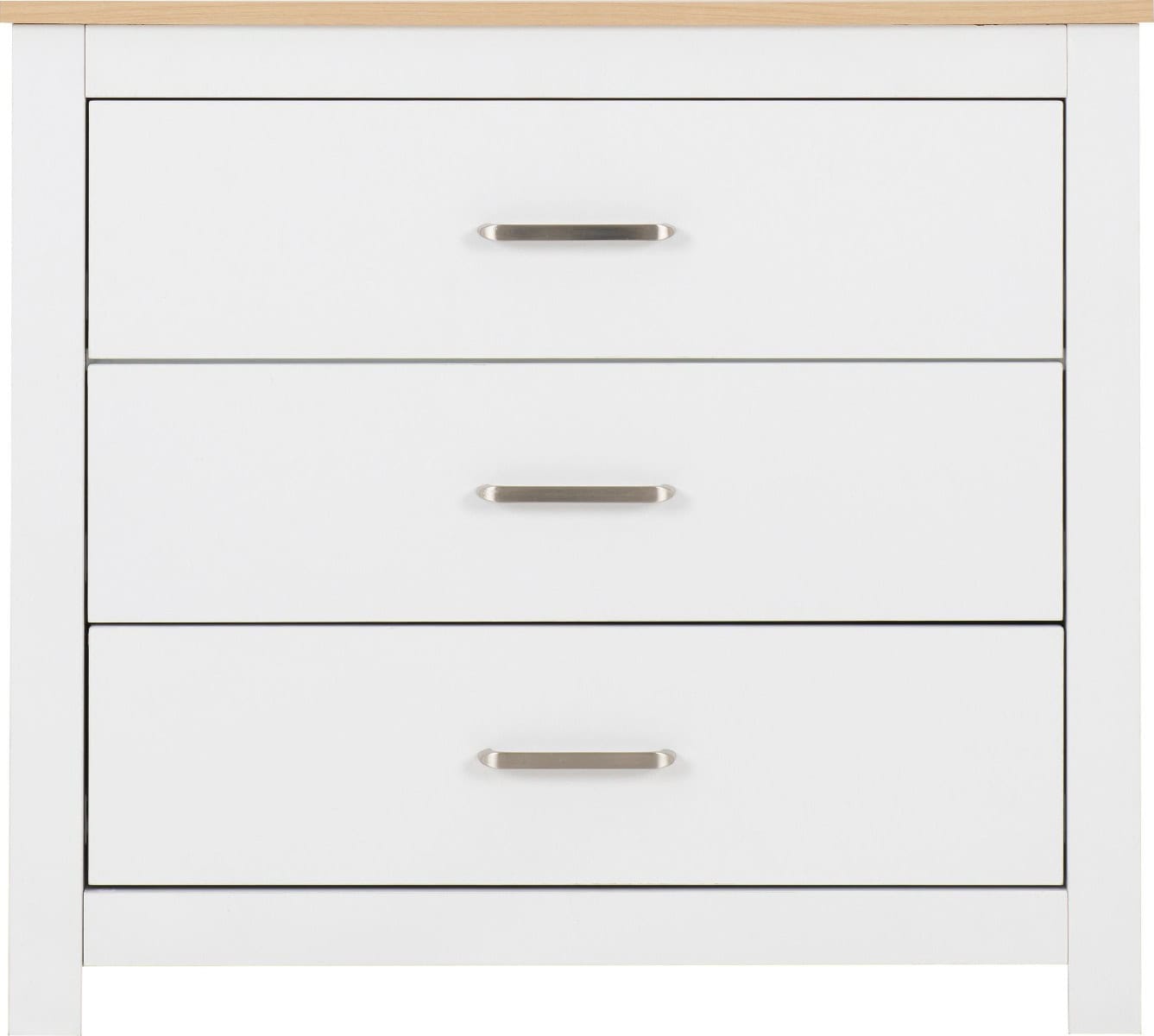 Portland 3 Drawer Chest - White & Oak - Image 3