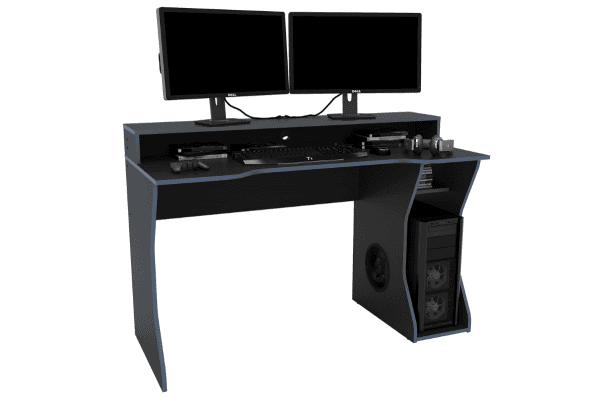 Enzo Gaming Computer Desk - Black & Blue - Image 3