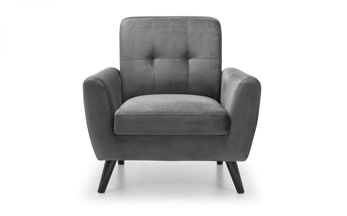 Reagan Armchair - Grey Velvet | Buy Online | Beds.ie