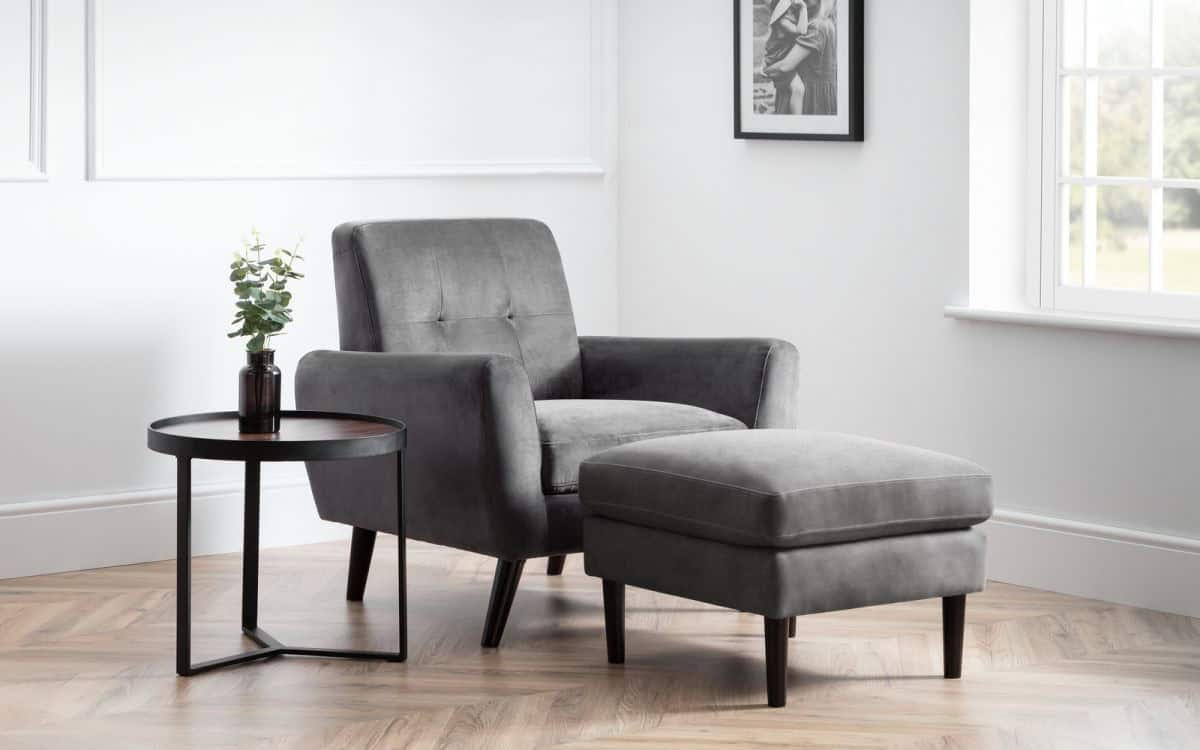Reagan Armchair - Grey Velvet - Image 3