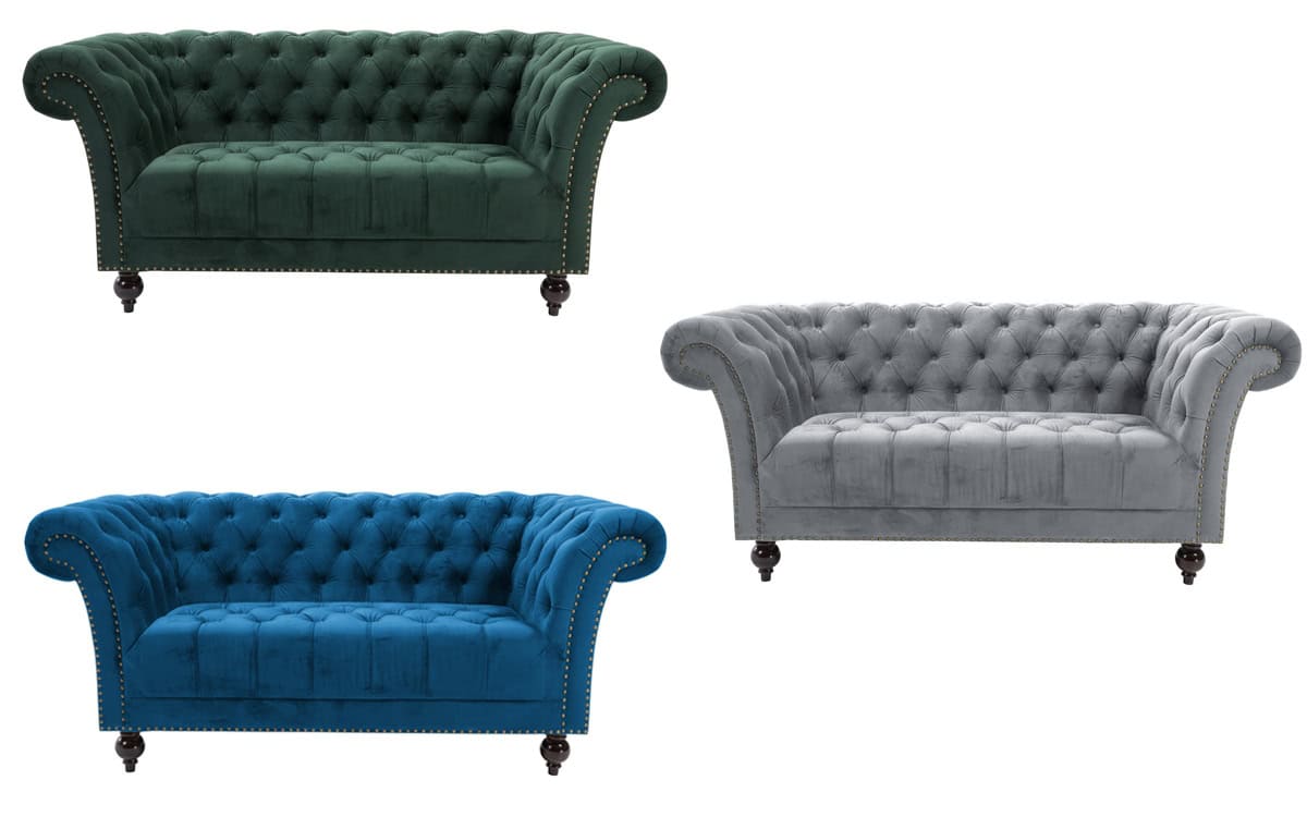 Chester Fabric 3 Seater Sofa - Grey - Image 8