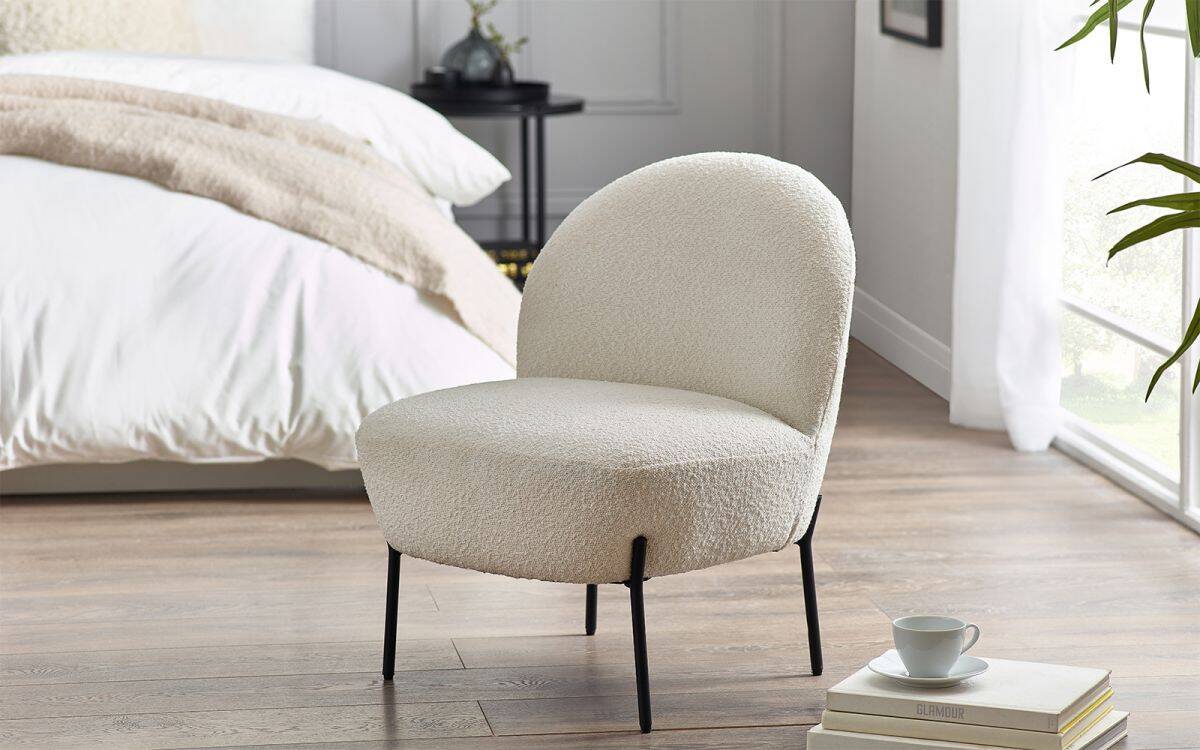 Lullo Boucle Accent Chair - Ivory | Buy Online | Beds.ie