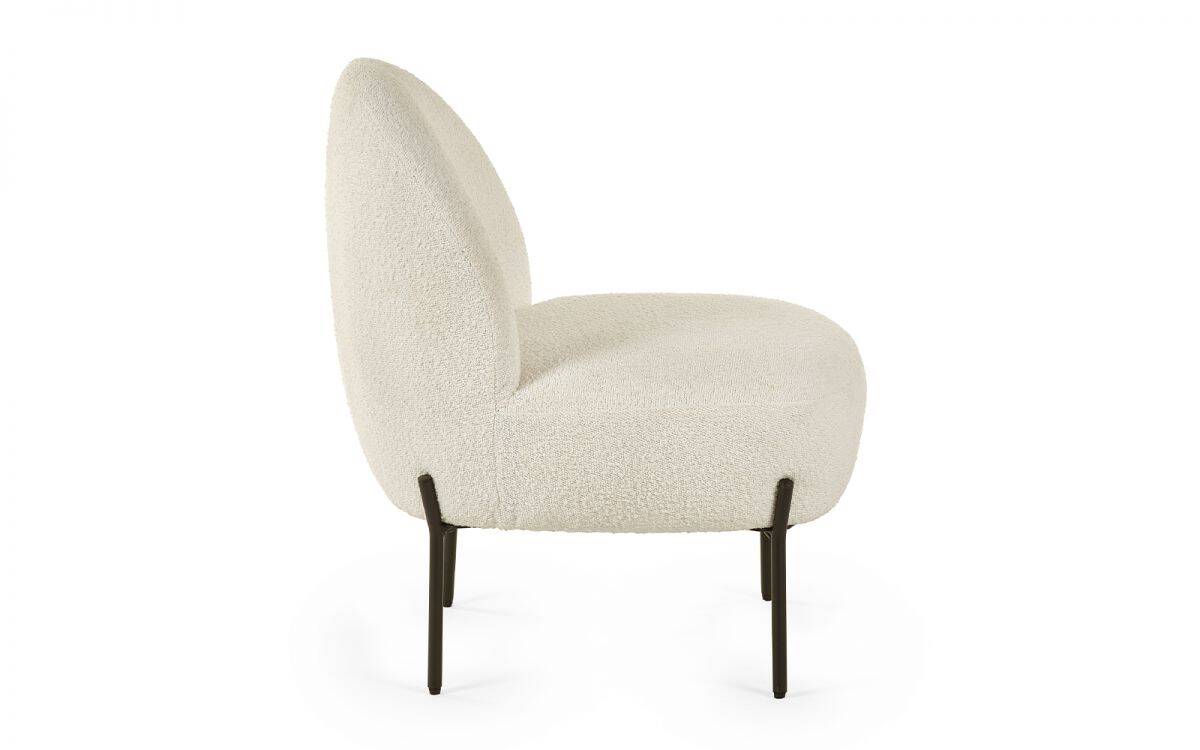 Lullo Boucle Accent Chair - Ivory - Image 4