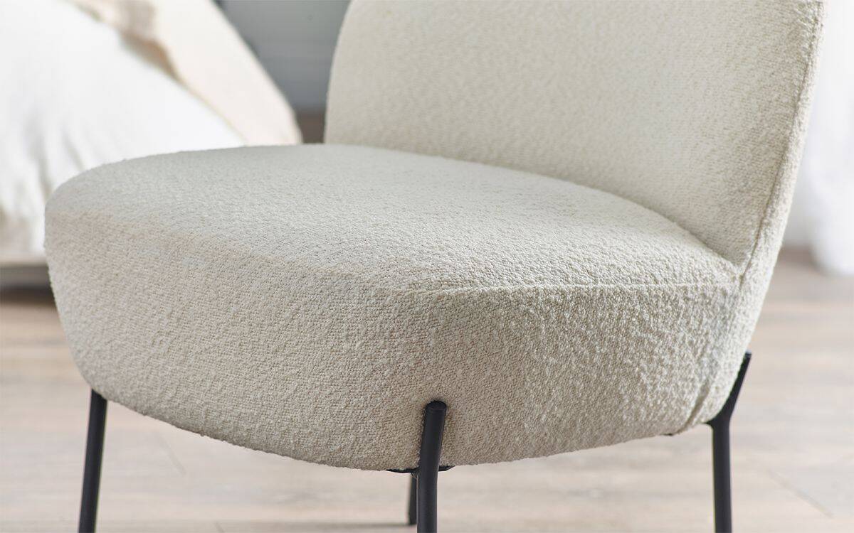 Lullo Boucle Accent Chair - Ivory - Image 5