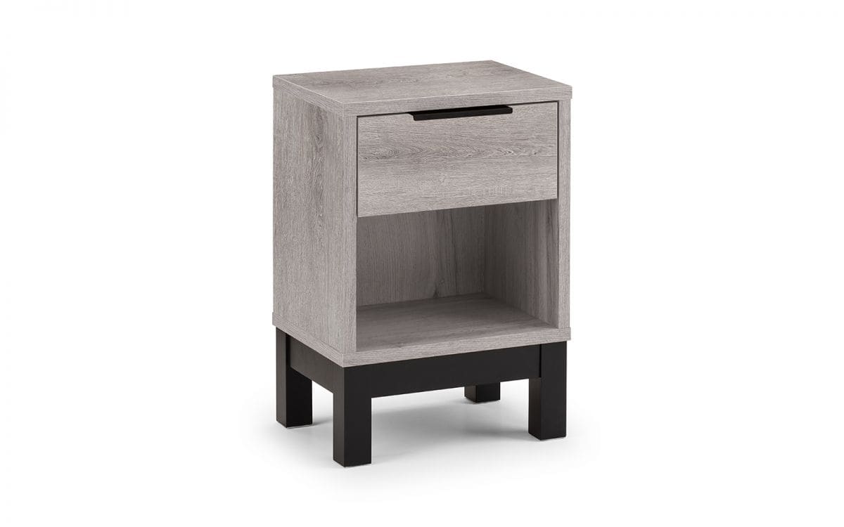 Batu 1 Drawer Bedside - Grey Oak - Image 2