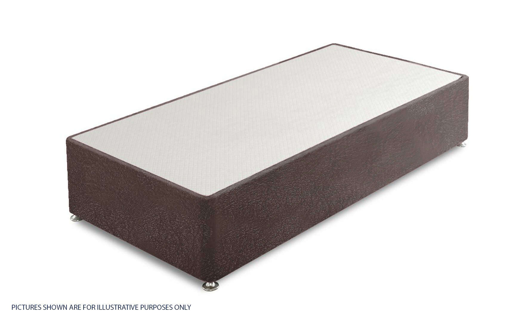 Granada 3ft Divan Base - Brown Faux Leather | Buy Online | Beds.ie