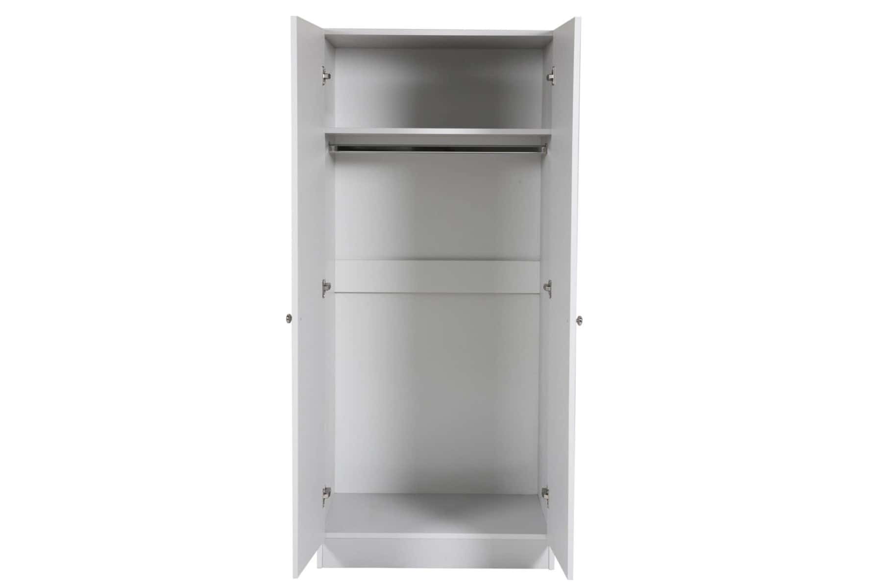 Levi 2 Door Wardrobe - Light Grey - Image 2