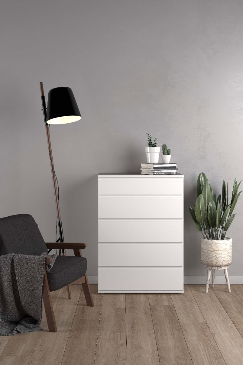 Nova 5 Drawer Wide Chest - White | Buy Online | Beds.ie