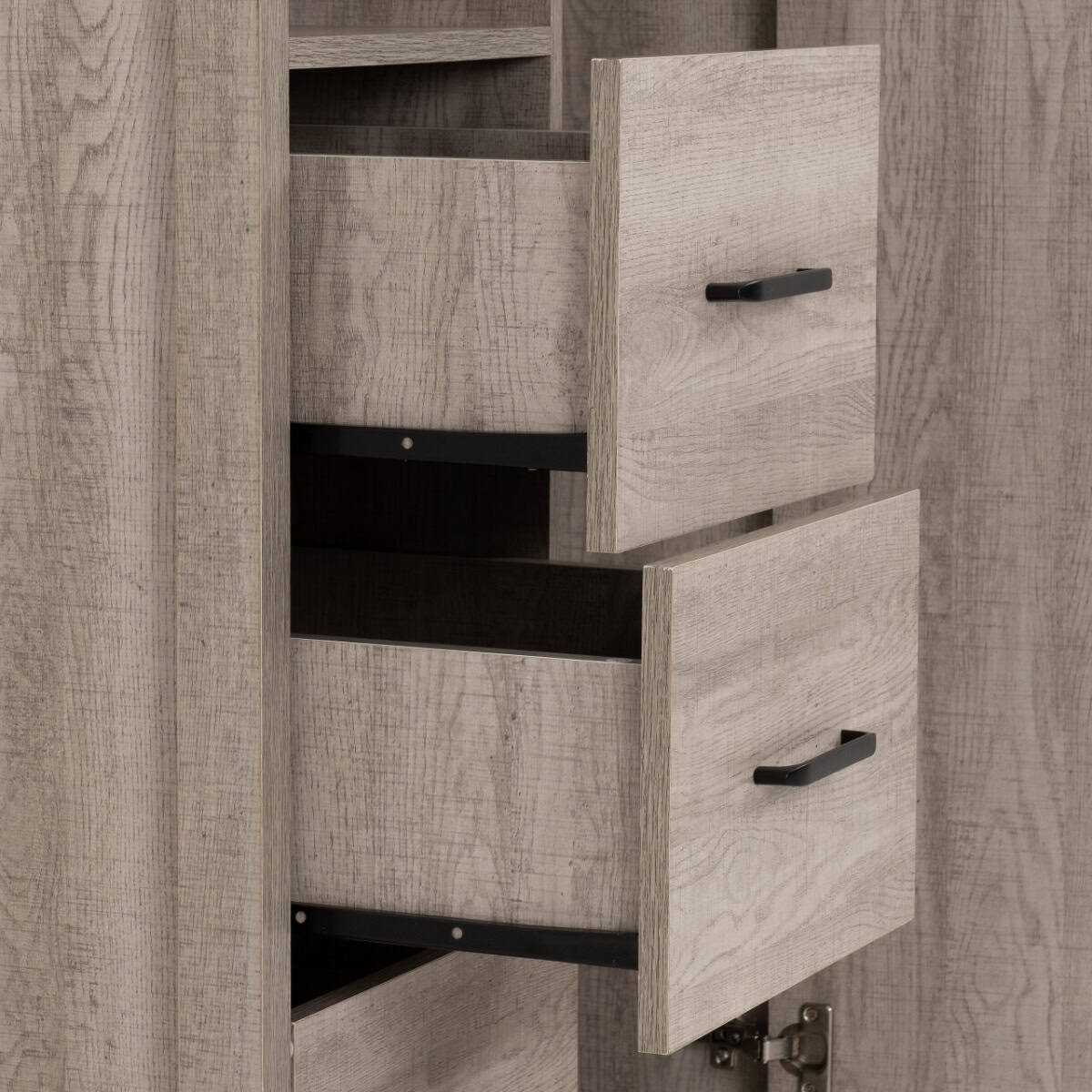 Oliver 1 Door 3 Drawer Open Shelf Wardrobe - Light Oak Effect - Image 5