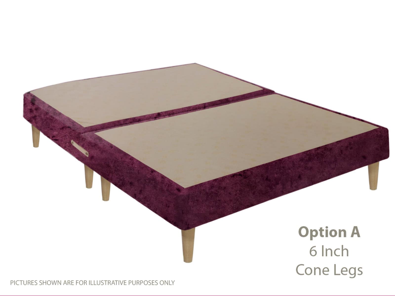Apollo 5ft Glitz Purple Shallow Divan Base on Legs | Buy Online | Beds.ie