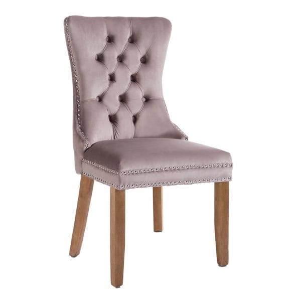 Kacey Chair with Brushed Legs - Mink Velvet (Set of 2) - Image 2