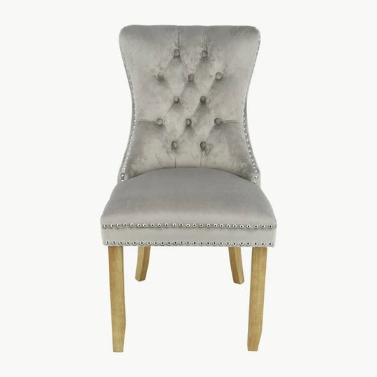 Kacey Chair with Brushed Legs - Mink Velvet (Set of 2) - Image 3