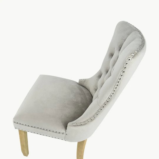 Kacey Chair with Brushed Legs - Mink Velvet (Set of 2) - Image 4