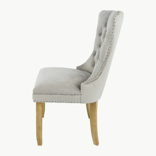 Kacey Chair with Brushed Legs - Mink Velvet (Set of 2) - Image 5
