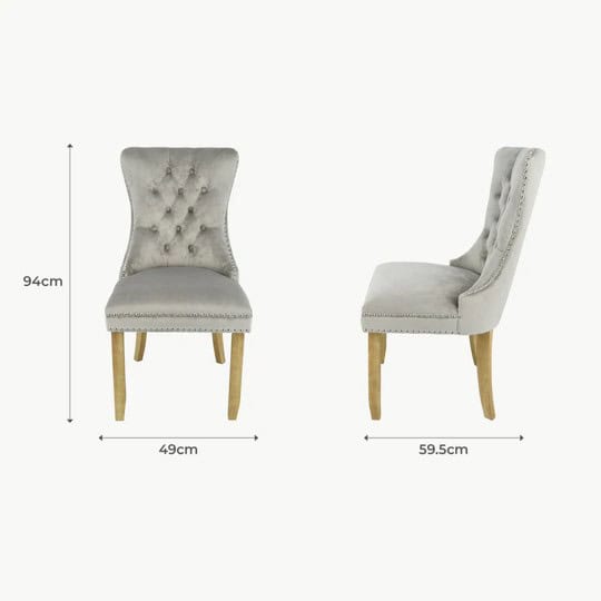 Kacey Chair with Brushed Legs - Mink Velvet (Set of 2) - Image 7