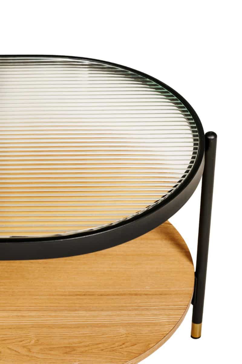 Abby Coffee Table - Black & Oak - Image 5