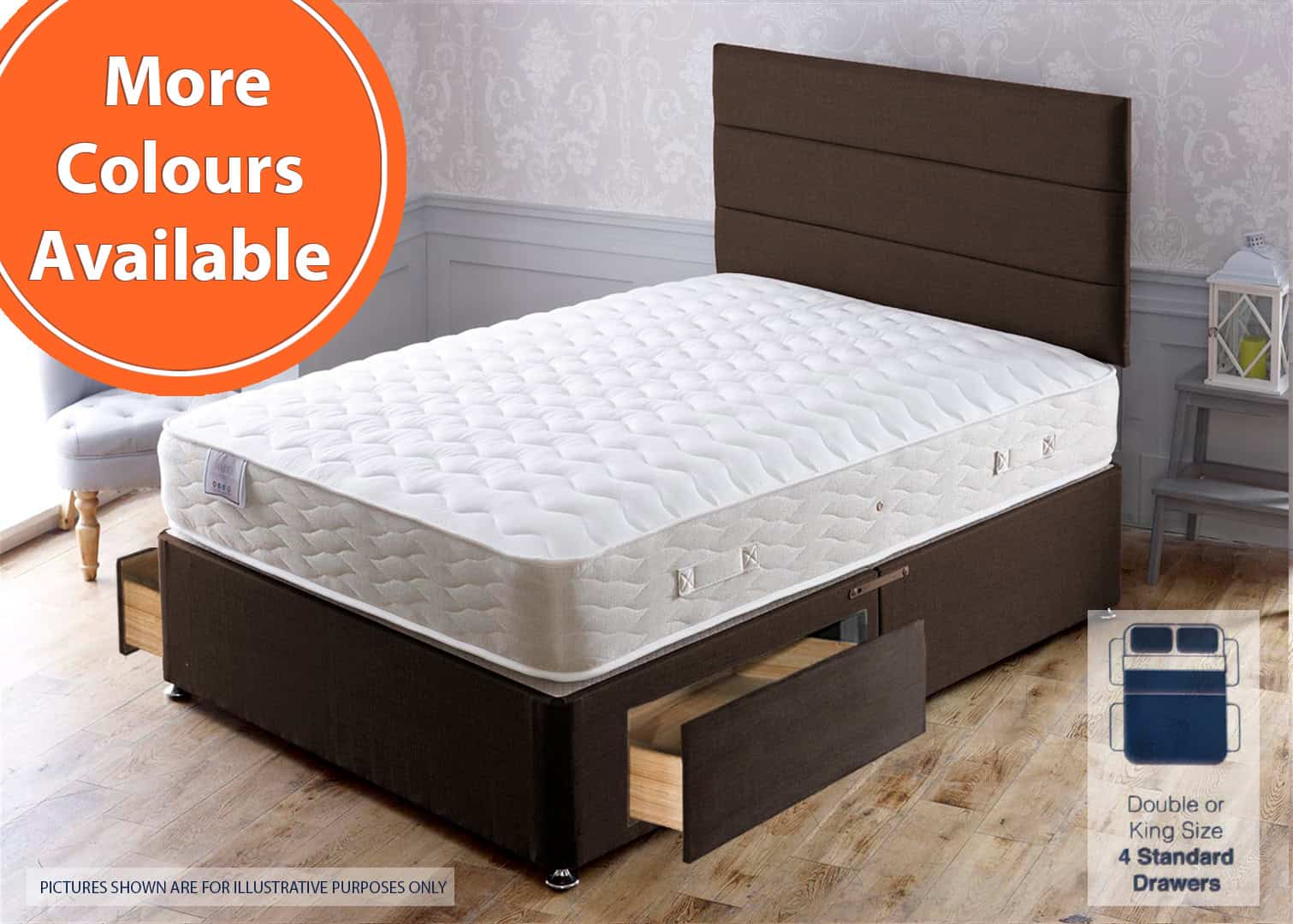 Apollo 4ft6 Hades 2 Drawer Bed | Buy Online | Beds.ie