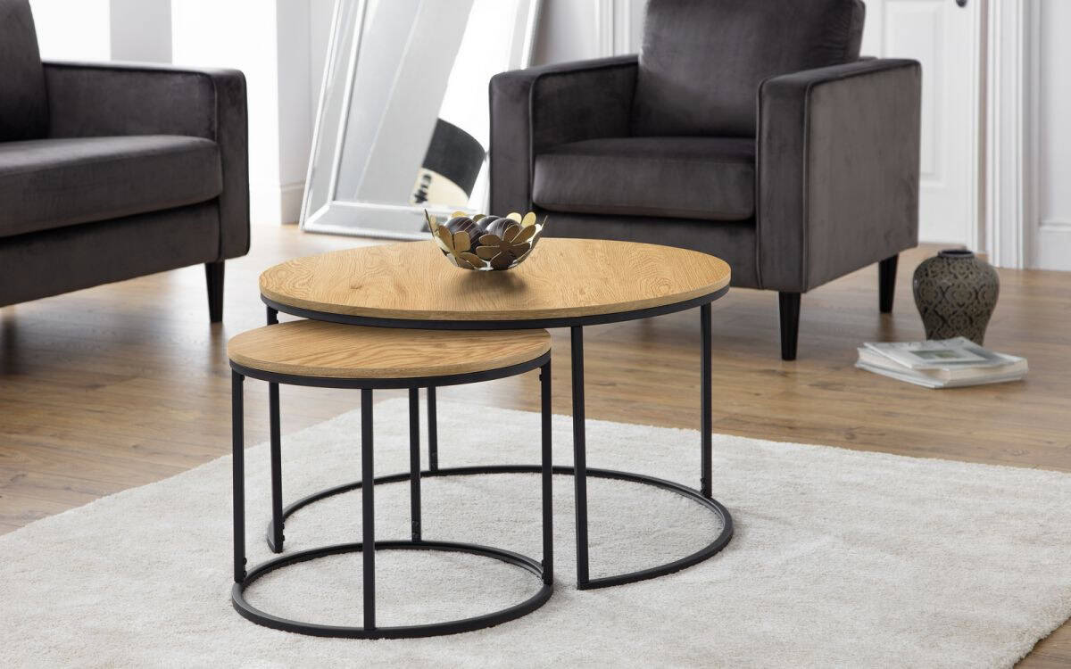 Mimosa Nesting Coffee Tables - Oak | Buy Online | Beds.ie